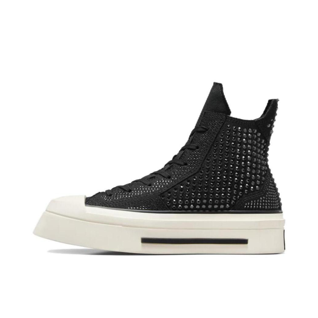 推荐商品：Converse/匡威 Chuck 70 帆布鞋 防滑耐磨轻便透气舒适百搭拼接感方头贴合 施华洛世奇联名/黑色