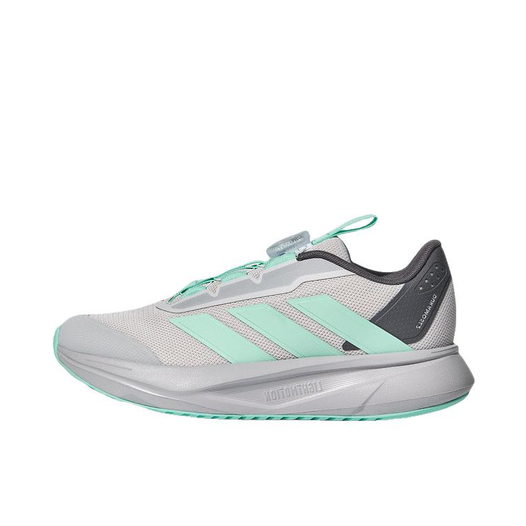 推荐商品：adidas DURAMO SL2 HABU 运动休闲鞋 旋转按钮跑步训练 大童/灰色/绿色