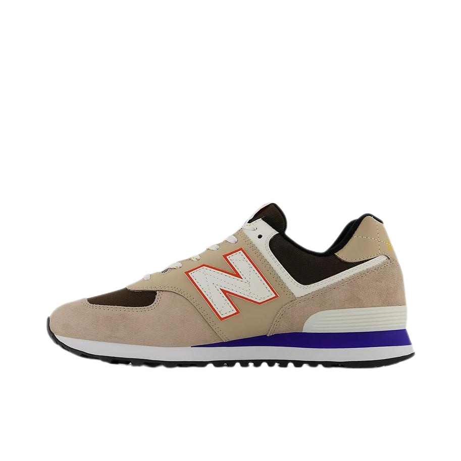推荐商品：New Balance 574 运动休闲鞋 阿甘鞋 经典复古防滑耐磨缓震舒适透气时尚百搭轻便 褐黄色/蓝色/橙色