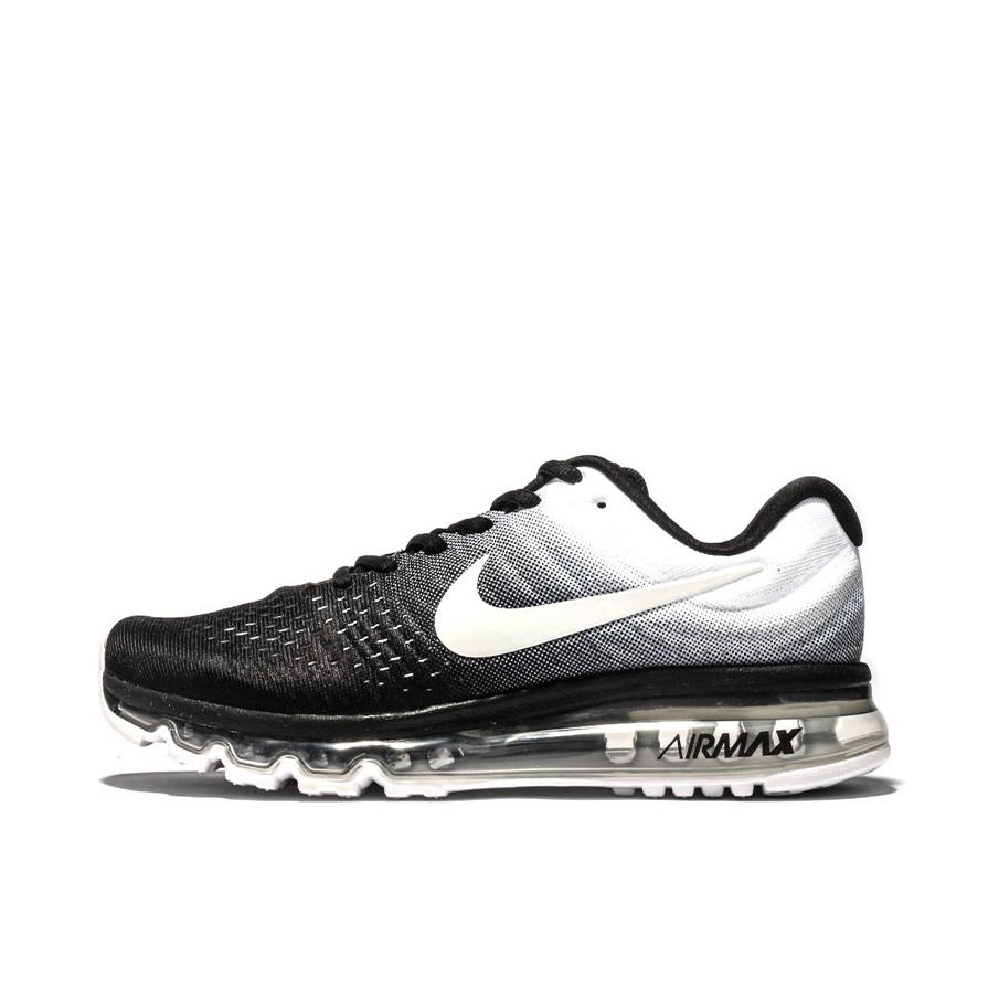 推荐商品：Nike Air Max 2017 跑鞋 减震回弹防滑耐磨舒适透气运动织物支撑简约休闲短跑 Black Grey White 黑白渐变   
