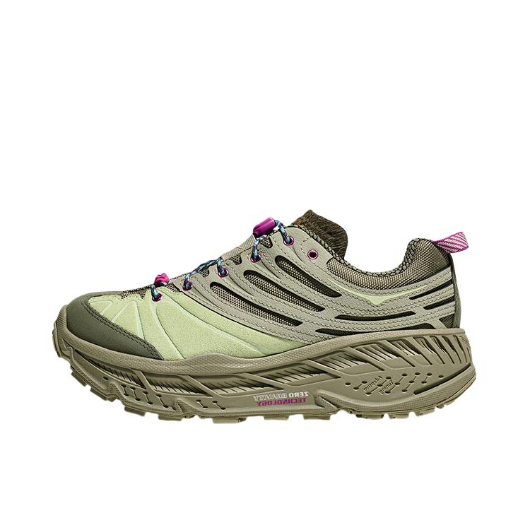 推荐商品：HOKA ONE ONE  Stinson Evo OG  舒适缓震  低帮 越野鞋 系带 防滑耐磨 百搭  跑鞋 海苔绿/月蛾色
