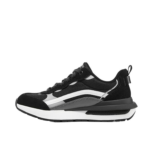 推荐商品：Skechers/斯凯奇 Halos 舒适耐磨 网面轻便透气 软底 增高 绑带 缓震 运动休闲 德训鞋 健步鞋 可颂鞋 155450 女款/黑色/白色