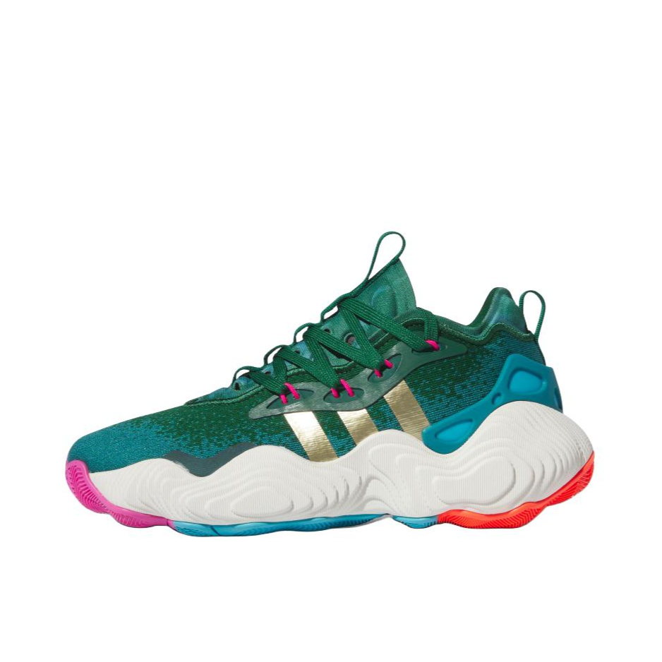 推荐商品：adidas Trae Young 3 特雷杨3代 签名版 篮球鞋 防滑耐磨缓震透气实战训练 大童/绿色/金色