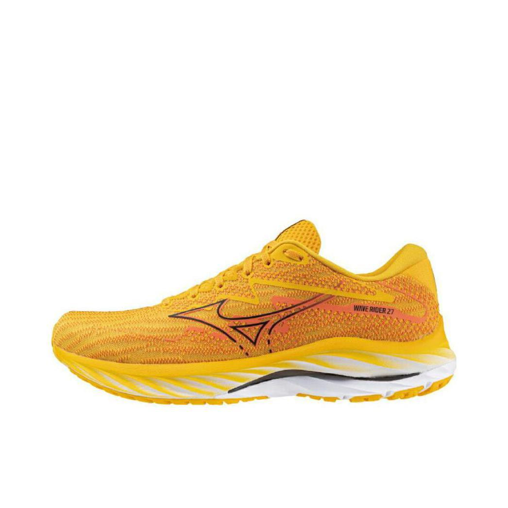 推荐商品：Mizuno/美津浓 Wave Rider 27 缓震回弹 稳定支撑 舒适透气 百搭休闲 合成革 织物 慢跑 跑鞋 明黄