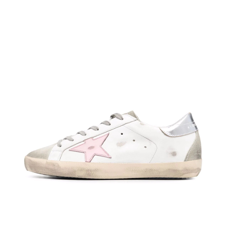 推荐商品：GOLDEN GOOSE Super-star 运动休闲鞋 脏脏鞋 星星鞋 潮流百搭舒适防滑耐磨做旧圆头内增高复古厚底轻便 粉色/白色/灰色