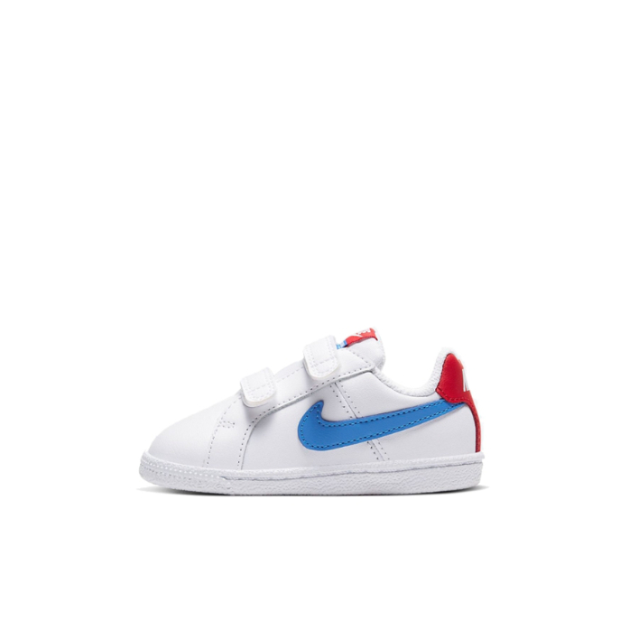 推荐商品：Nike Court Royale 舒适百搭 休闲轻便 透气 耐磨 魔术贴 板鞋儿童 婴童/白蓝红
