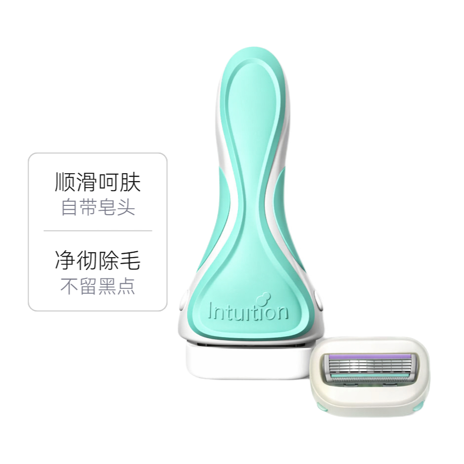 推荐商品：Schick/舒适 舒芙大皂头手动刮毛刀架+替换刀 敏感肌肤适用 芦荟植萃湿润顺滑 私密大面积除腋毛腿毛