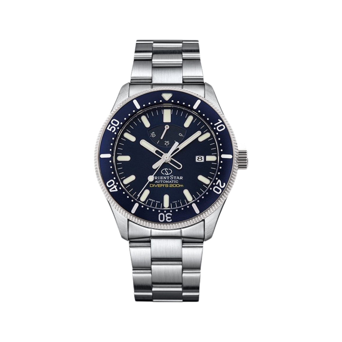推荐商品：OrientStar/东方星 精钢表带200米防水夜光机械男士手表