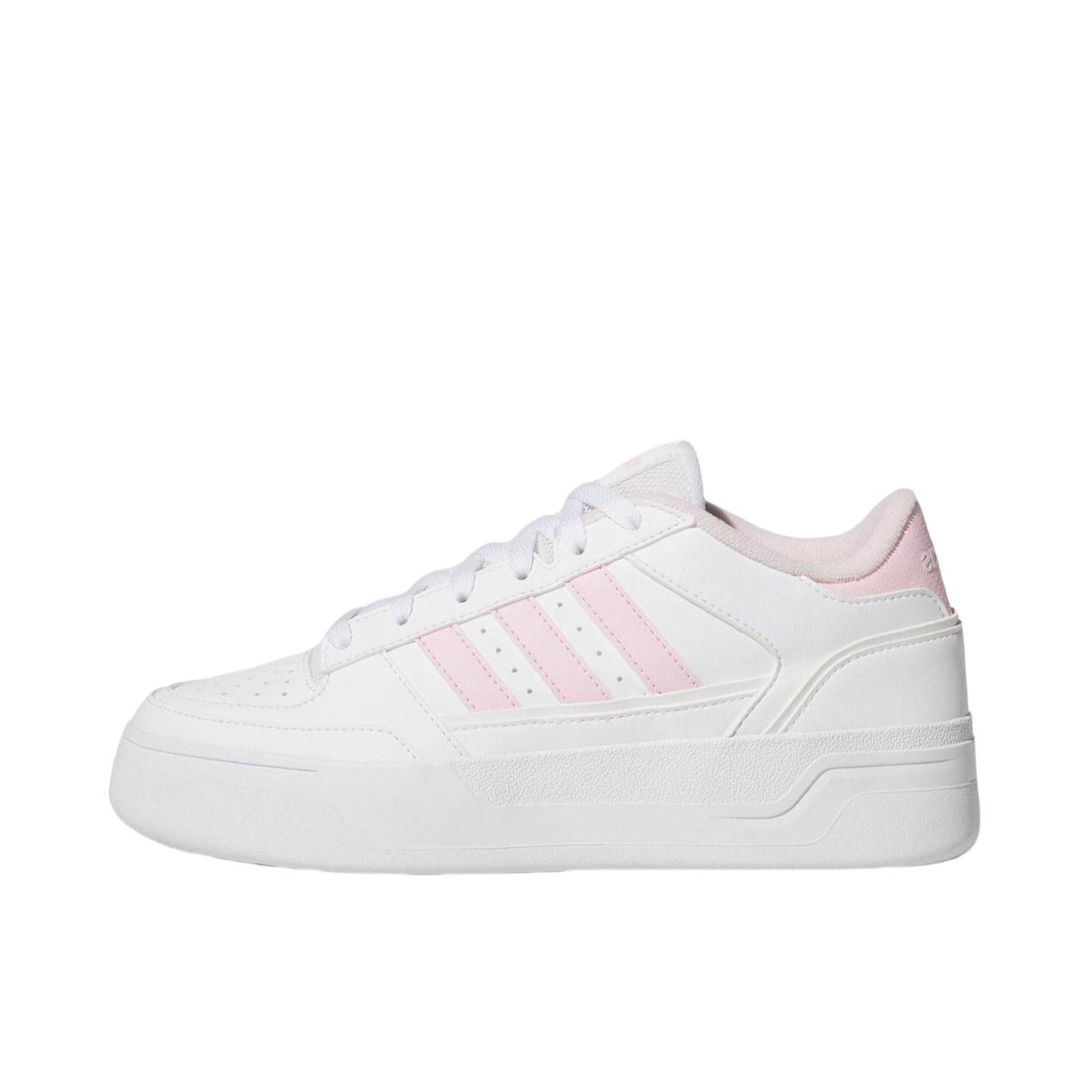 推荐商品：adidas BREAK START BOLD 板鞋 百搭厚底圆头系带增高 白色/清澈粉