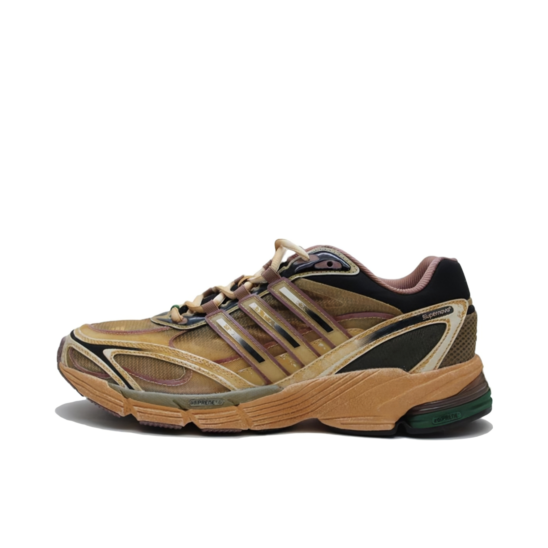 推荐商品：adidas Supernova Cushion 7 跑鞋 防滑耐磨轻便透气减震复古潮流合成革织物 Mars 黄色/棕色