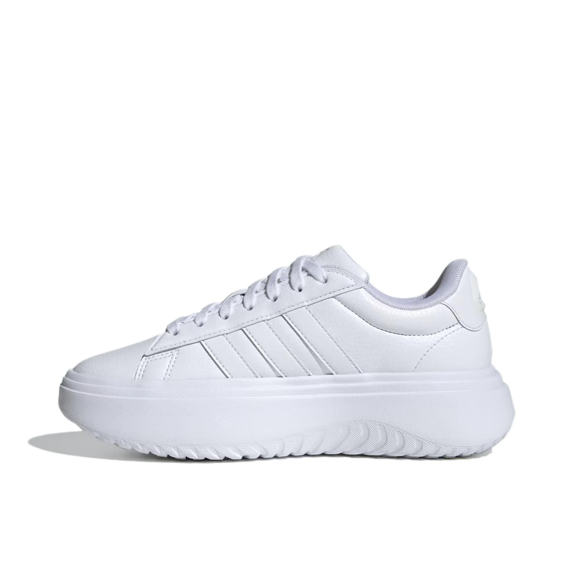 推荐商品：adidas GRAND COURT PLATFORM 板鞋 防滑耐磨舒适缓震厚底增高轻便 白色