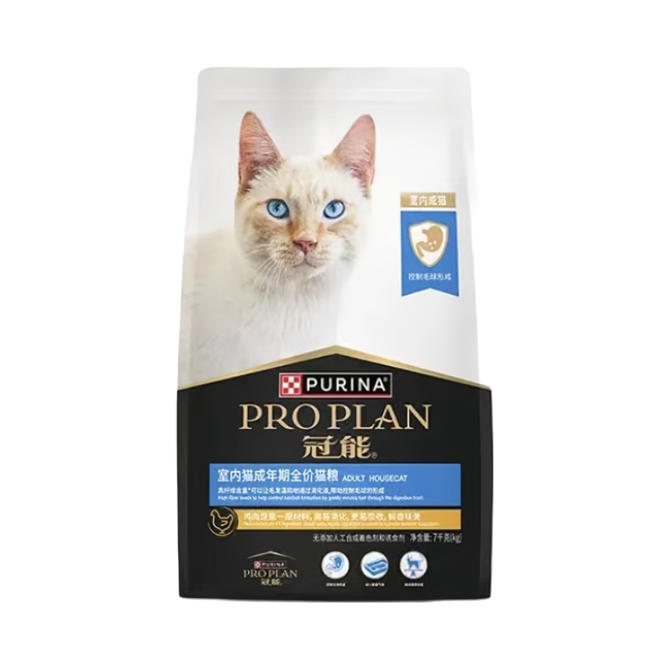 推荐商品：PRO PLAN/冠能 室内成猫全价 膨化猫粮 护肾温和排毛强化免疫强壮健体