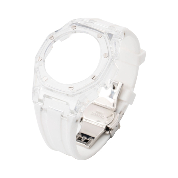 推荐商品：【表壳】Shock Times/稳哥 4.0冰川白胶带八角2100改装农家橡树男女同款手表表壳 WEN-W010-B