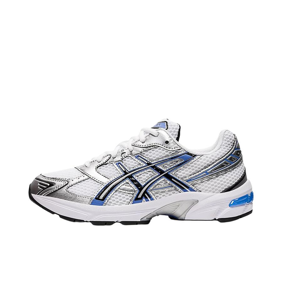 推荐商品：Asics/亚瑟士 Gel-1130 跑鞋 防滑耐磨缓震抓地织物网布透气复古马拉松短跑贴合圆头千禧风 女款/白色/蓝色
