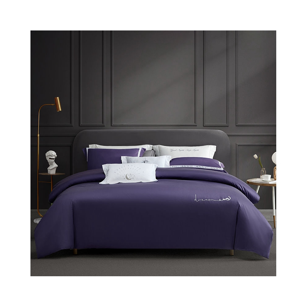 推荐商品：梦洁 60S长绒棉素色抗菌三/四件套 宿舍单双人床上