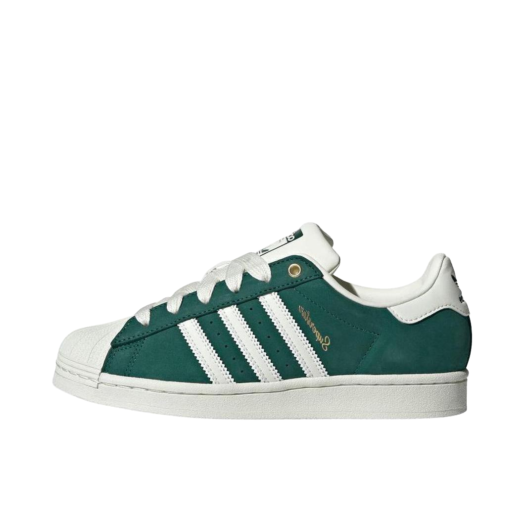 推荐商品：【宋雨琦同款】 adidas Originals Superstar 板鞋 轻便贝壳头薄底舒适百搭耐磨复古 女款/绿色/纯白色