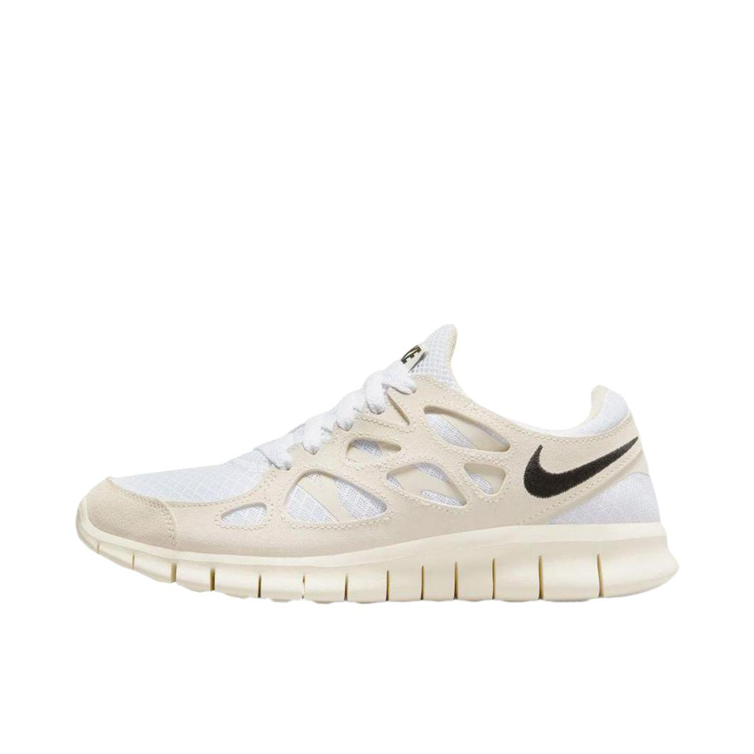 推荐商品：Nike Free Run 2 休闲 缓震回弹 防滑耐磨 轻便透气 运动 拼接 织物 跑鞋 女款/米色/白色