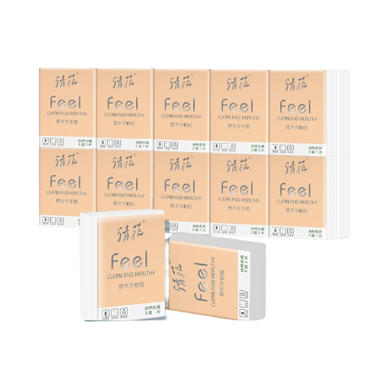 推荐商品：清菲 3层 原木手帕纸 触感柔韧 舒适亲肤