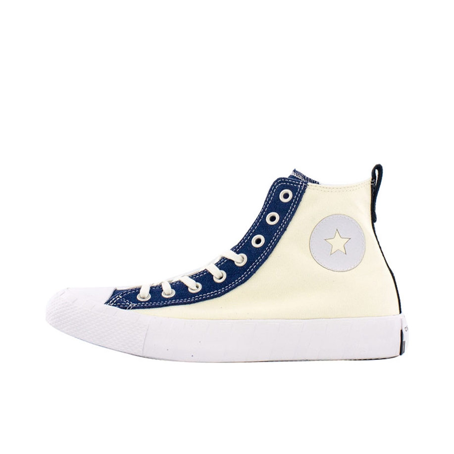 推荐商品：Converse/匡威 Chuck Taylor All Star 帆布鞋 常青款轻便防滑耐磨百搭复古圆头减震贴合高帮 Egret/Navy/White 灰蓝鸳鸯
