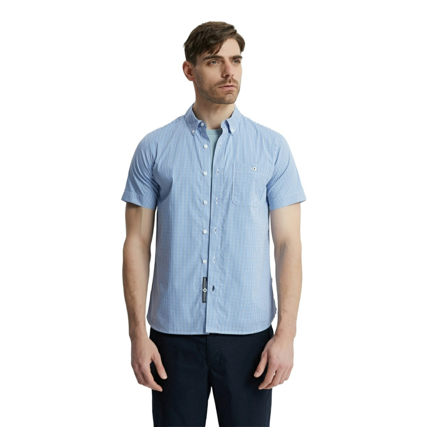 优衣库UNIQLO 优质长绒棉条纹衬衫(短袖) 427310 