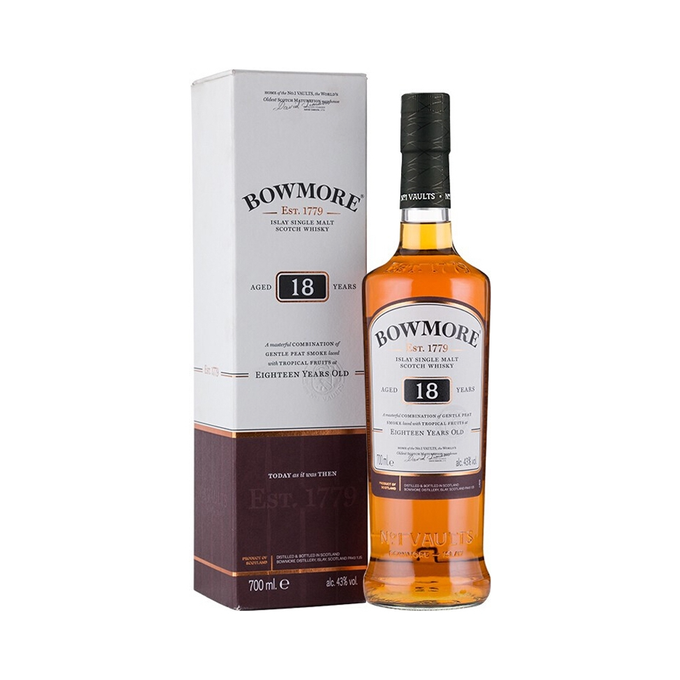 推荐商品：Bowmore/波摩 18年 单一麦芽威士忌 700ml 43%vol 盒装