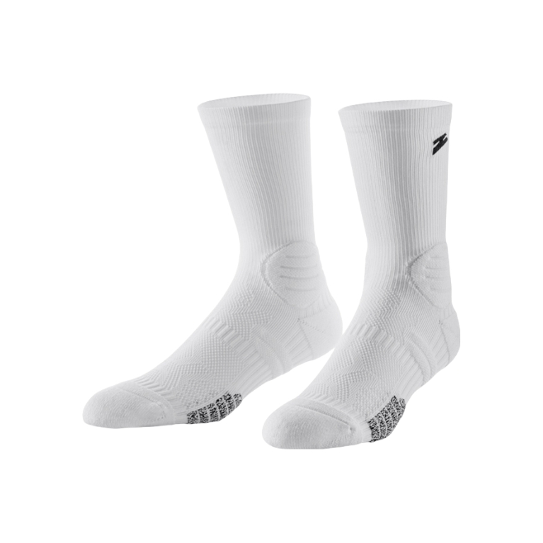 UZIS 袜子 24SS 斗牛1.0Z系列条纹防滑网眼缓震毛巾底篮球中长筒袜 U4111253 白色 1双