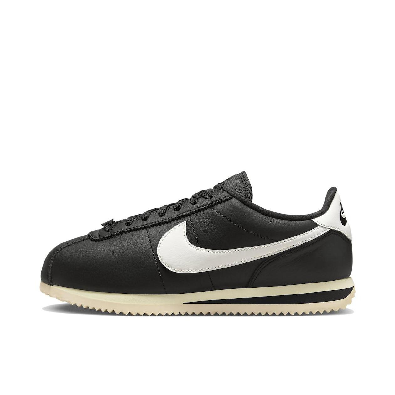 推荐商品：Nike Classic Cortez 阿甘鞋 跑鞋 防滑耐磨缓震透气轻便抓地舒适低帮耐穿贴合 Black Sail 女款/黑色/白色