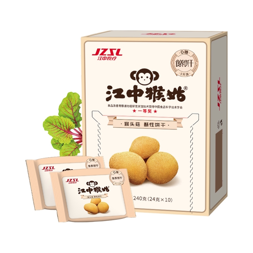 推荐商品：江中猴菇 猴头菇无糖饼干 240g 盒装