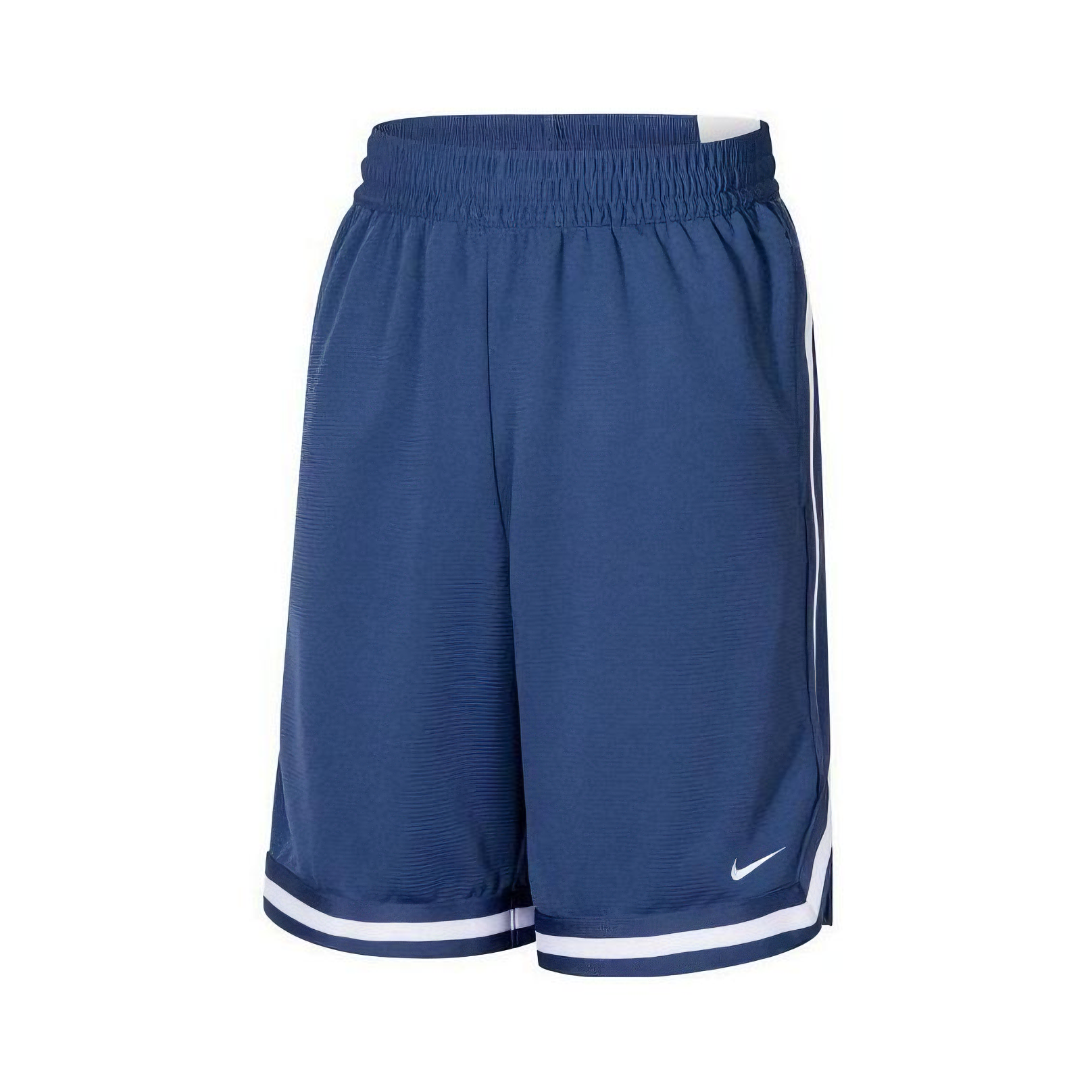 推荐商品：Nike/耐克童装  纯色松紧中腰五分裤运动短裤 男中大童 FJ6802 神秘深海蓝/白