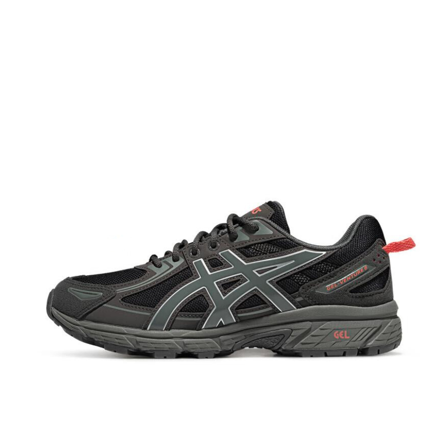 推荐商品：Asics/亚瑟士 Gel-Venture 6 跑鞋 防滑耐磨缓冲抓地减震回弹透气复古越野 黑色/灰色