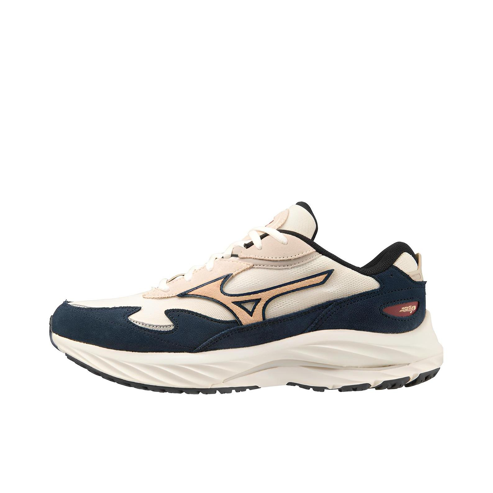 推荐商品：Mizuno/美津浓 Wave Rider β 复古潮流 拼接 软弹 运动休闲鞋 深蓝色/奶白色
