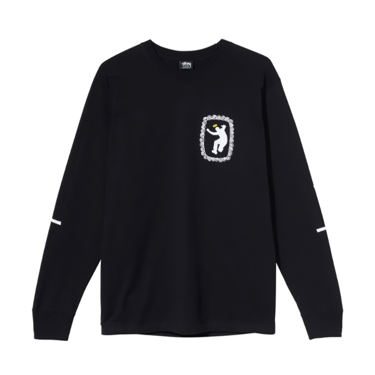 stussy x union 联名款 人物logo图案印花圆领长袖t恤