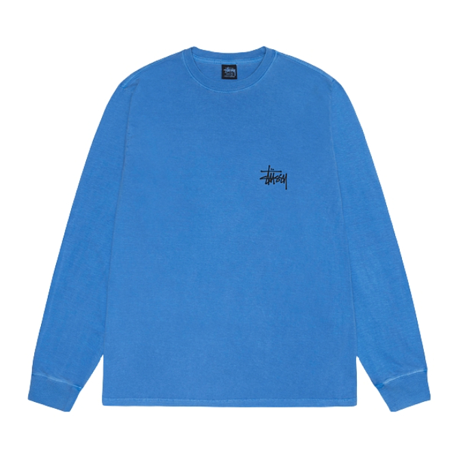 Stussy 斯图西字母圆领印花长袖T恤 男女同款 1994879 蓝