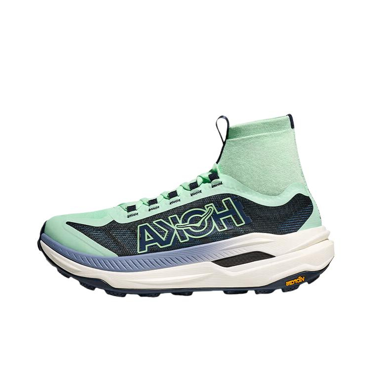 推荐商品：HOKA ONE ONE  Tecton X 3  碳板 防滑耐磨 舒适透气 系带 橡胶 户外  跑鞋 萤石绿/学院蓝