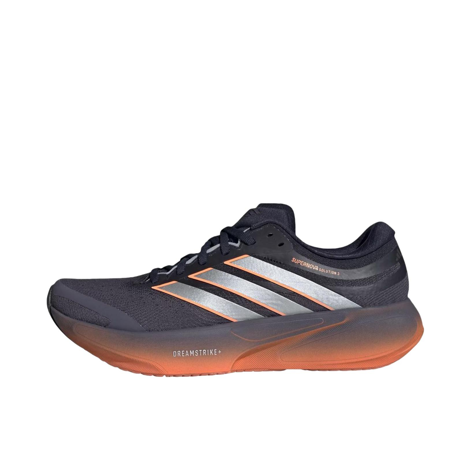 推荐商品：adidas SUPERNOVA RISE 3 跑鞋 百搭时尚舒适回弹防滑贴合支撑体测稳定慢跑 深灰色/黑色
