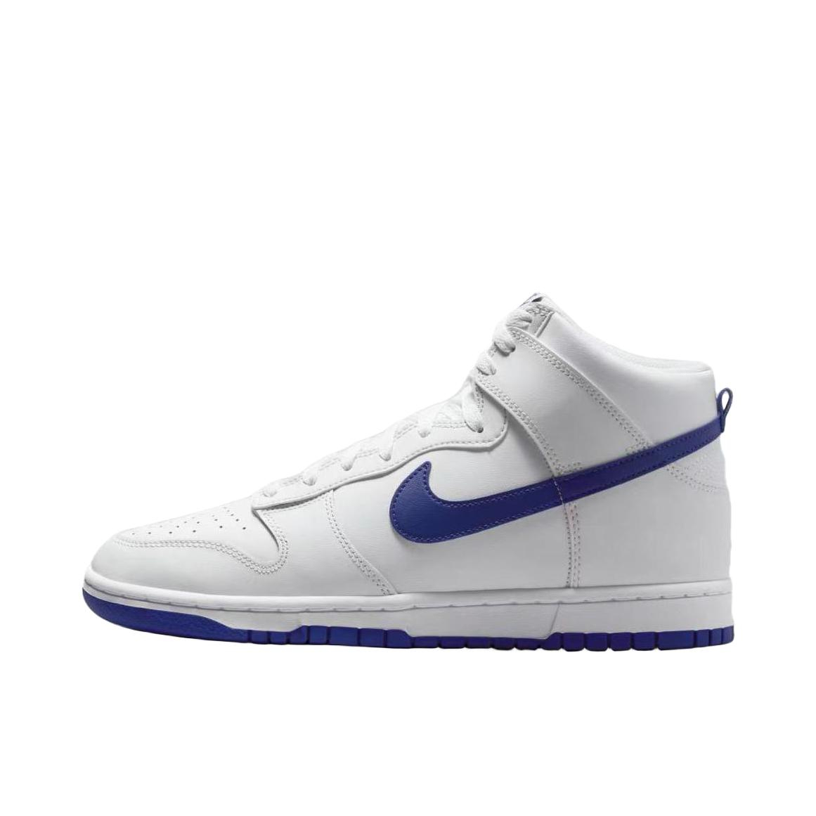 推荐商品：Nike Dunk 板鞋 经典复古百搭 高帮/白色/深蓝色