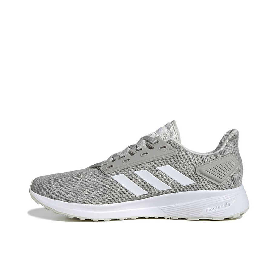 推荐商品：adidas Duramo 9 跑鞋 减震回弹防滑耐磨轻便透气网面休闲运动备赛训练 浅灰色/白色