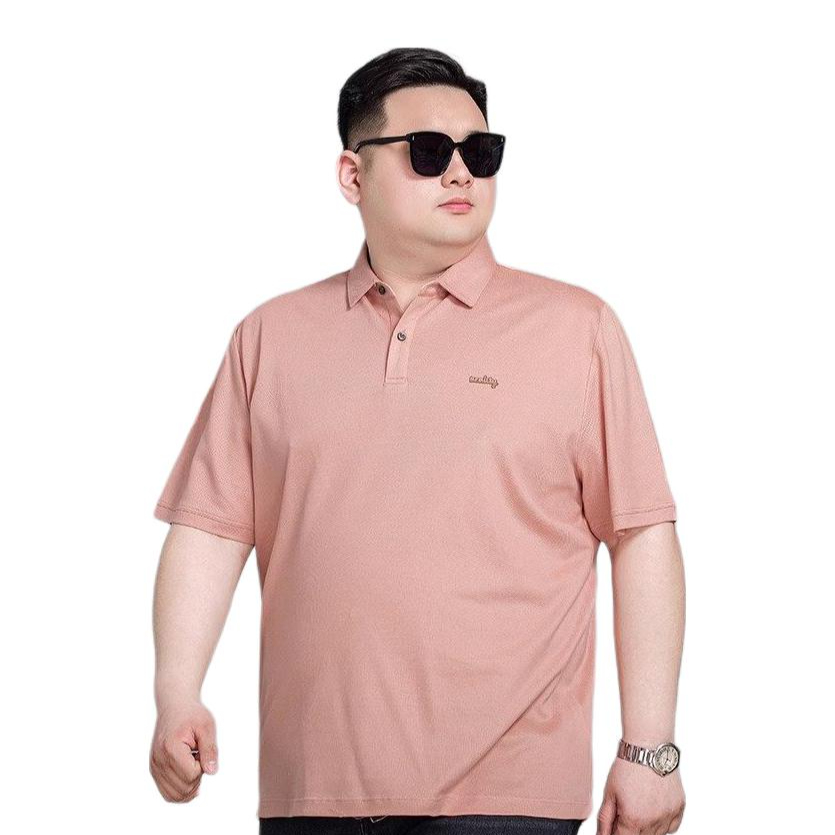 推荐商品：BAODUNWOLF/宝盾狼 薄款长绒棉莱赛尔短袖Polo衫 KBS6632 淡粉