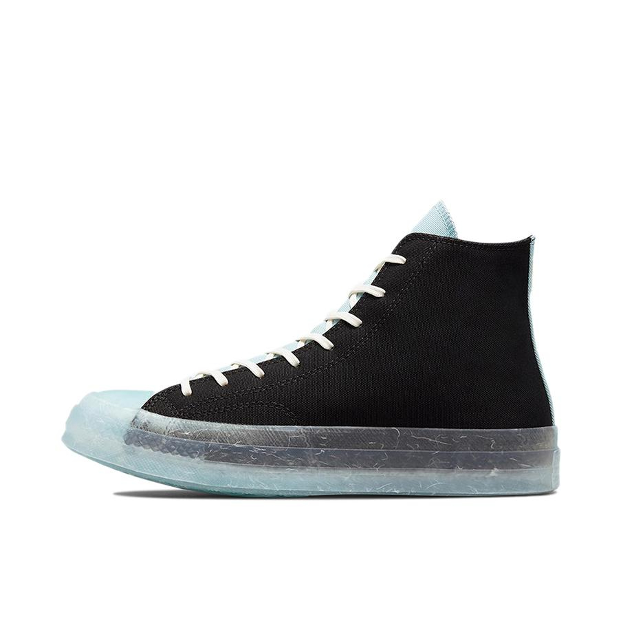 推荐商品：Converse/匡威 Chuck Taylor All Star 帆布鞋 常青款轻便防滑耐磨百搭复古圆头减震贴合高帮 黑色/淡蓝/果冻底