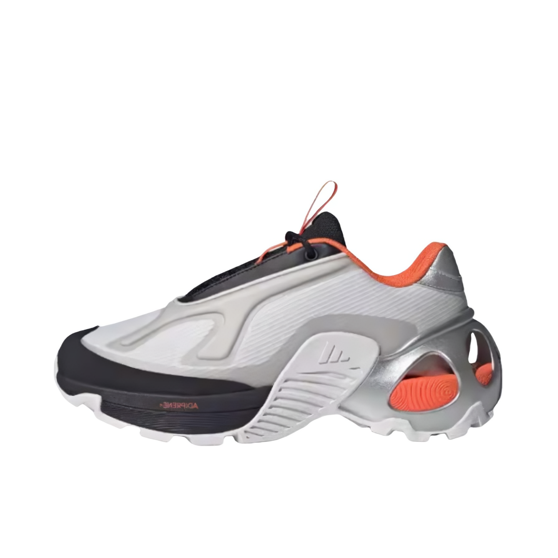 推荐商品：adidas Wonder Runner 跑鞋 轻机甲透气增高织物合成革长跑训练 灰色/银色/橙色