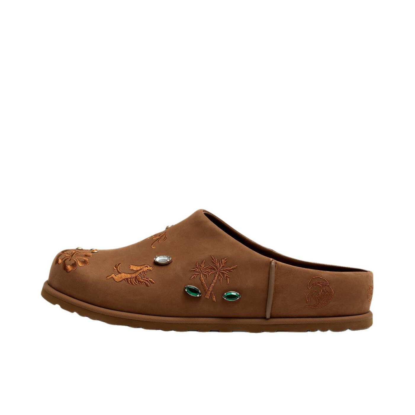 推荐商品：UGG Collaboration 拖鞋 一脚蹬平底浅口圆头 Randomevent联名/褐色