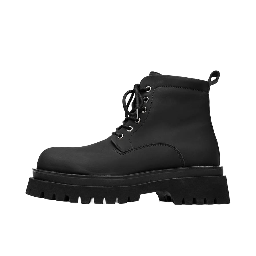 推荐商品：水丽星 超纤皮 复古 英伦风 厚底 短筒 马丁靴 SZ70033 黑色 