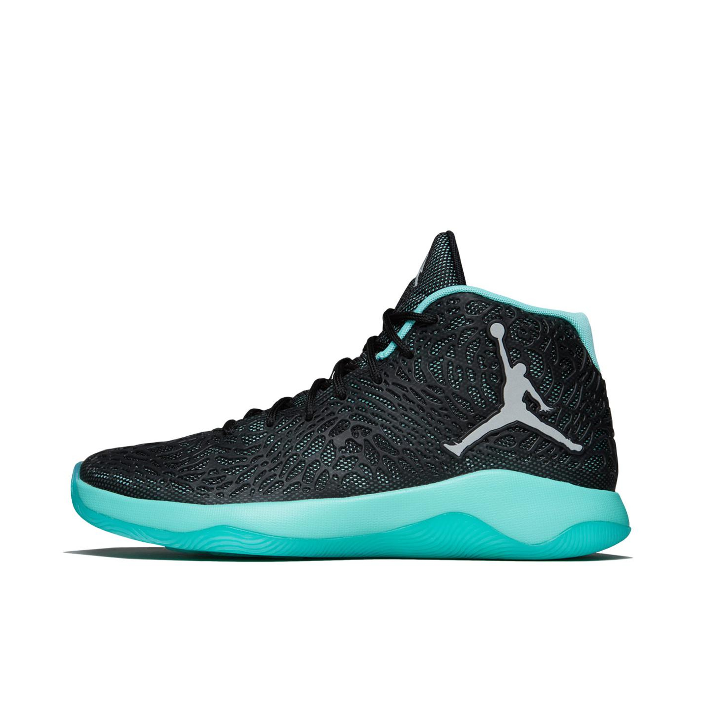 推荐商品：Jordan Ultra.Fly 篮球鞋 复古减震耐磨网布舒适防滑 Black Hyper Turquoise 黑绿