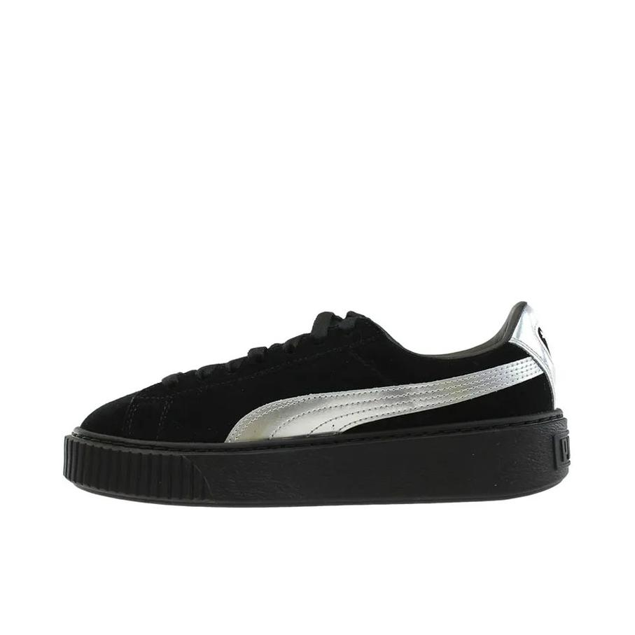 推荐商品：Puma/彪马 Suede Platform Rihana 蕾哈娜 松糕鞋 板鞋 复古百搭防滑耐磨舒适厚底休闲 Black/Silver 黑银