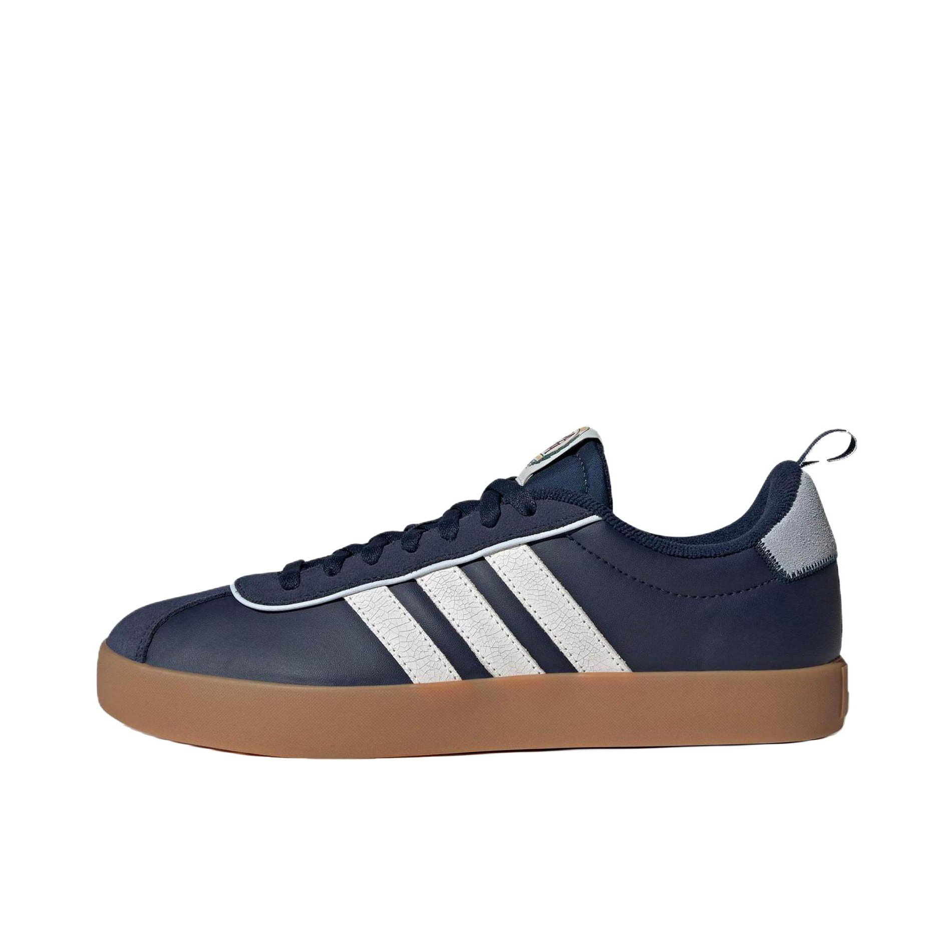 推荐商品：adidas VL Court 3.0 板鞋 T头鞋 德训鞋 舒适百搭防滑耐磨运动休闲贴合支撑圆头 蓝色/棕色