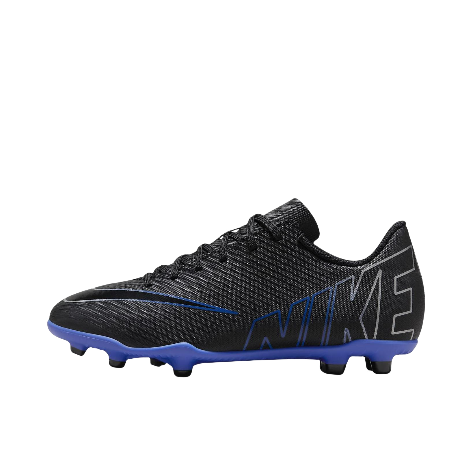 推荐商品：Nike Mercurial Vapor 15 Club FG/MG 低端 胶质混钉 人造草坪 圆头耐磨 足球鞋 大童/黑色/深蓝色