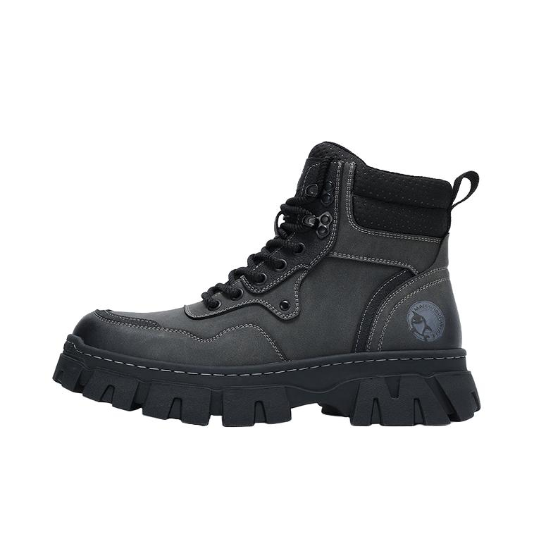 推荐商品：马克华菲 潮流百搭 简约时尚 复古 厚底增高 防滑耐磨 舒适短筒 户外 马丁靴 663396042602 皮面/黑色