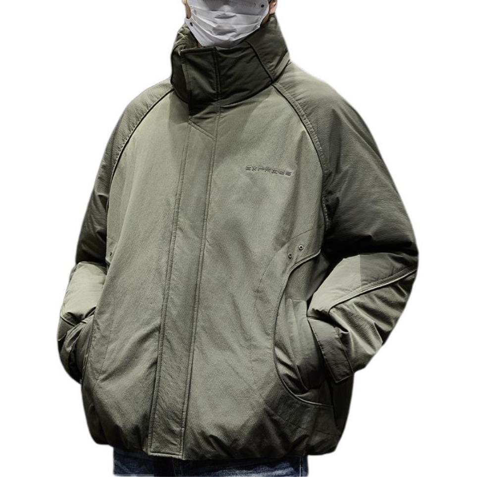 推荐商品：隐狼世家 解构加绒保暖立领长袖羽绒服 GY7321 军绿