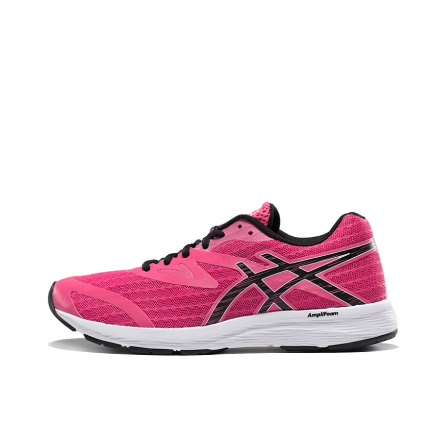 推荐商品：Asics/亚瑟士 Amplica 轻便舒适 网面透气 防滑耐磨 休闲运动 跑鞋 Hot Pink/Black/White 女款/红色/黑色