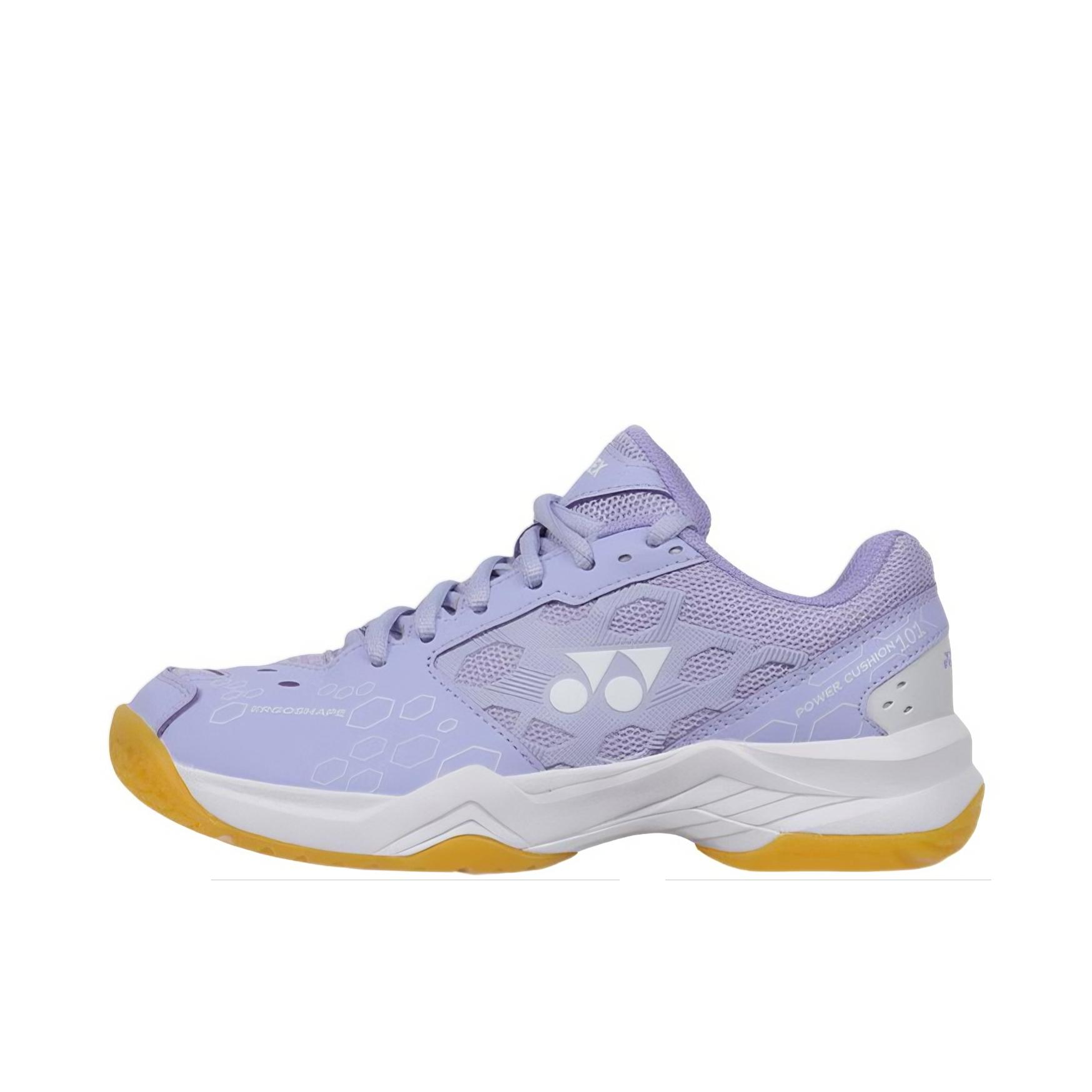 推荐商品：YONEX/尤尼克斯 Power Cushion 101系列 羽毛球鞋 系带减震稳定轻便训练包裹性轻量圆头回弹合成革 女款/薰衣草色